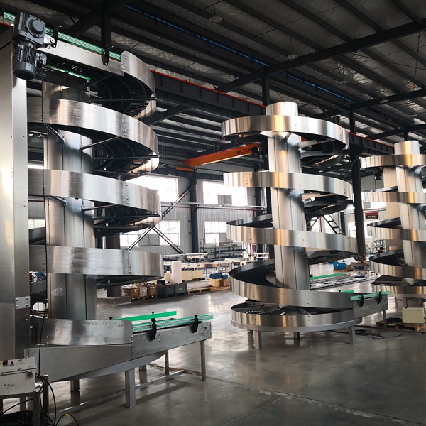 China Chains Spiral Conveyor With PVC Belt Conveyor